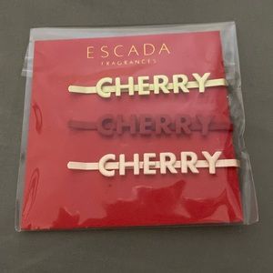 Escada Fragrances Cherry Hair Pin Barette Set - new never opened
